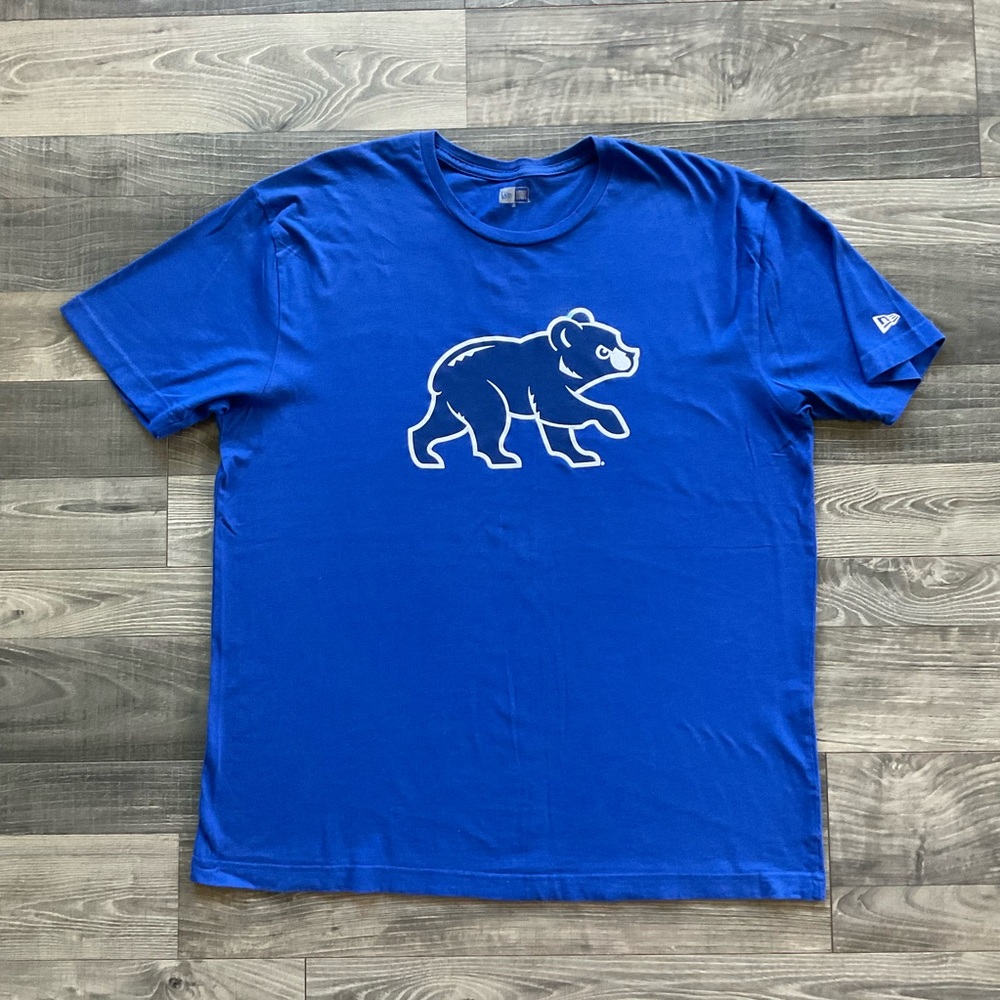 New Era Chicago Cubs Spring Training Bear T Shirt Men’s XL Royal Blue Tee Cotton